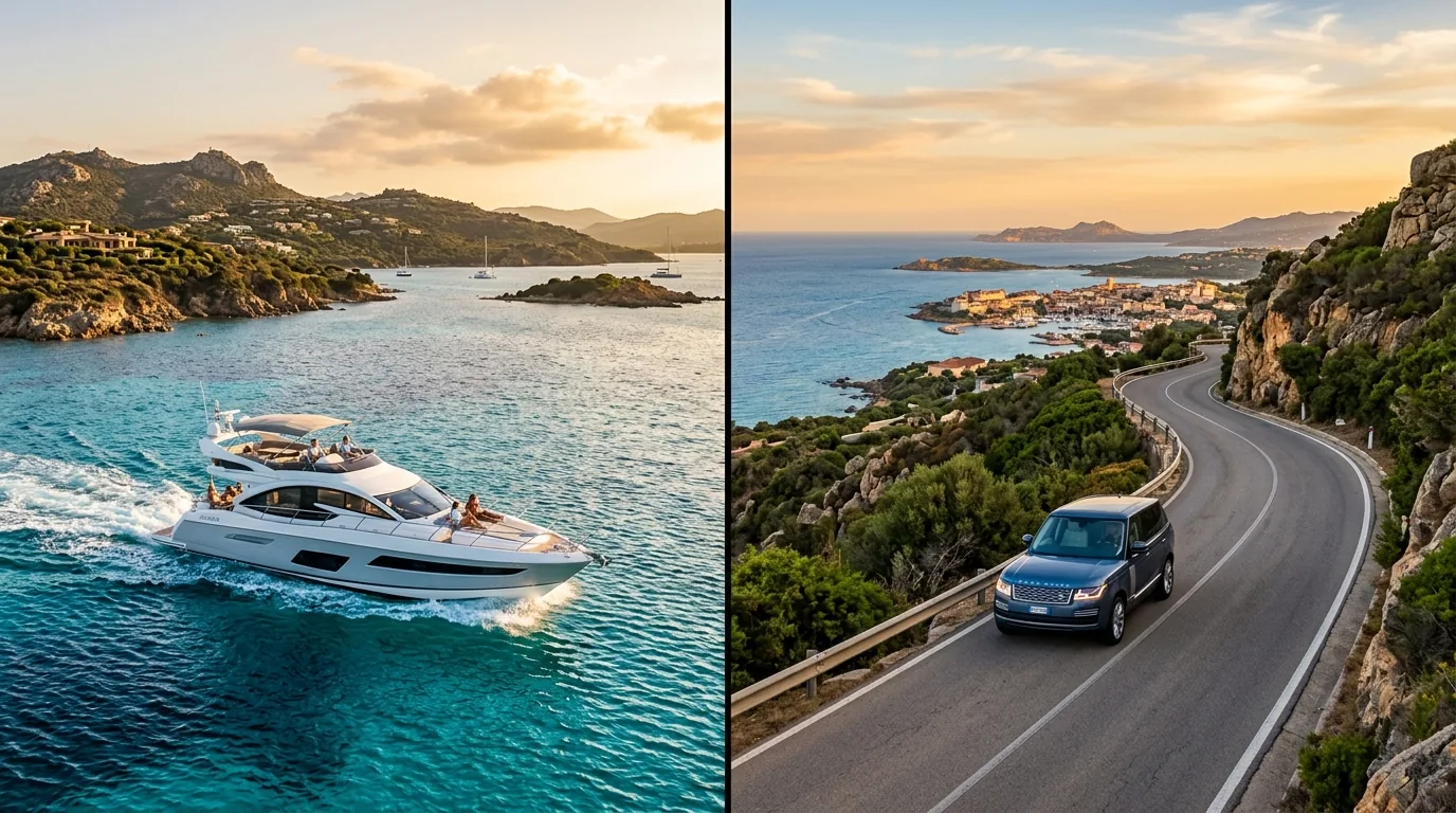 Yacht charter vs auto a noleggio in Costa Smeralda: confronto costi